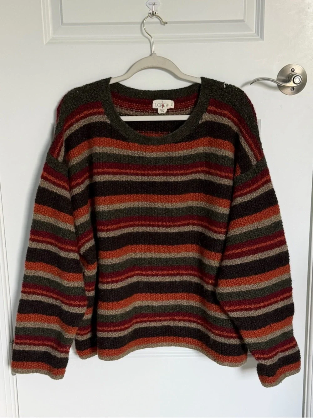 J. Crew vintage Men's 1990s grunge Striped 100% Wool Sweater XXL 39646